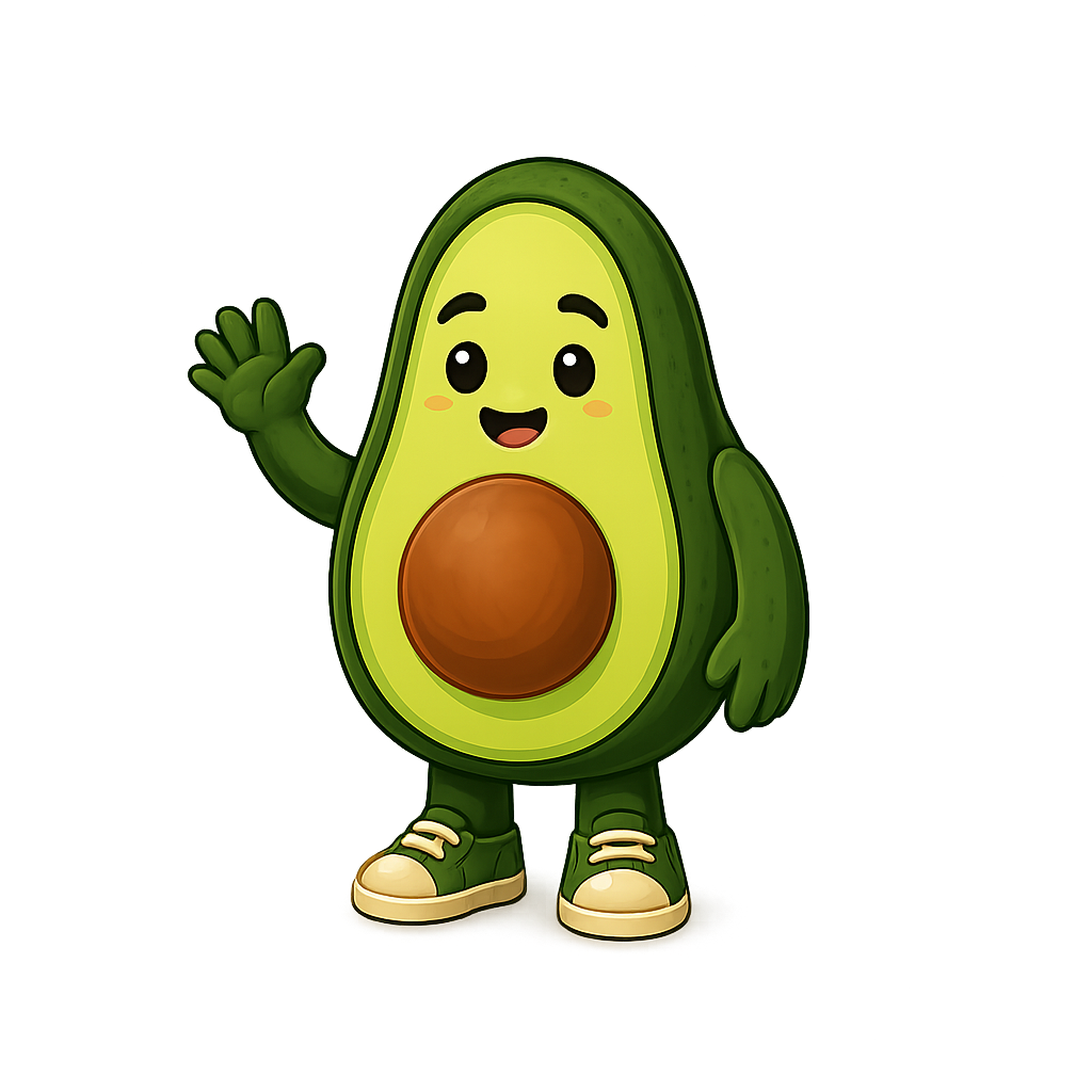 Velvet Avocado mascot